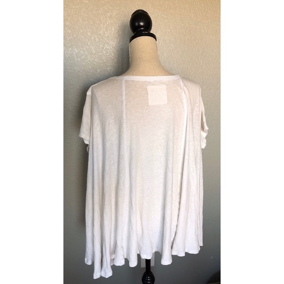 Free People Hi-Low White T-Shirt - Picture 2 of 6